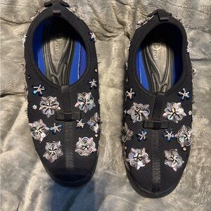 Dior Women's Black Sneakers with Floral Accents size 7